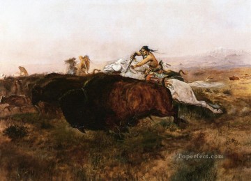 buffalo hunt 10 1895 Charles Marion Russell Oil Paintings